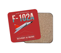 Thumbnail for F-102A Delta Dagger design on red 1 piece coaster