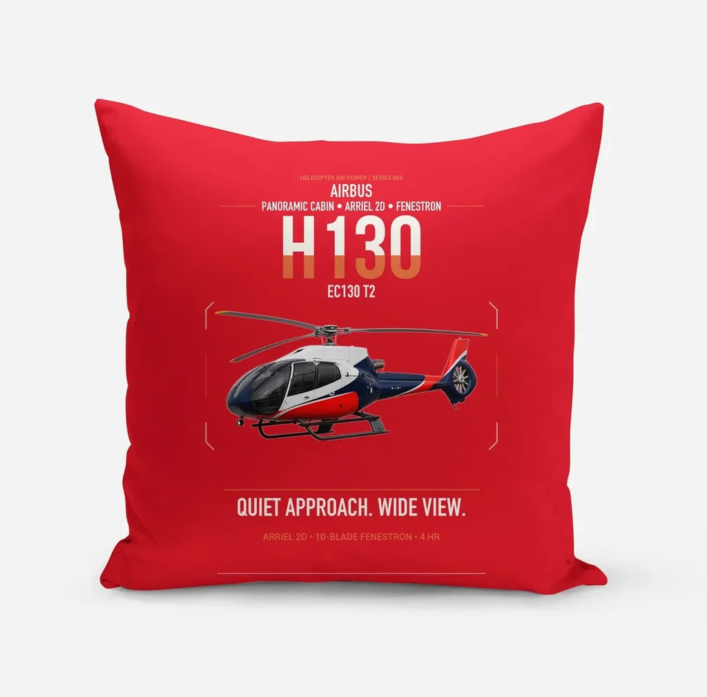Airbus H130 design on red pillow