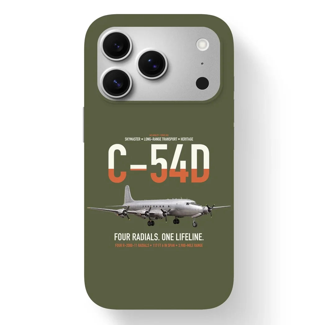 C-54D Skymaster design on green army magsafe iphone case, for iPhone 17 Pro
