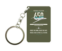 Thumbnail for Cessna Citation 650 - Citation III design on green army designed key chain, double-side print