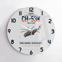 Thumbnail for Sikorsky CH-53K King Stallion design on light gray no frame wall clock