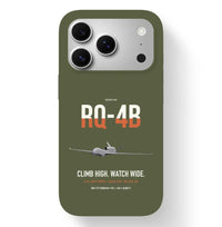 Thumbnail for RQ-4B Global Hawk design on green army magsafe iphone case, for iPhone 17 Pro