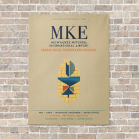 Thumbnail for Milwaukee Mitchell International Airport MKE vertical canvas print - no frame - beige background