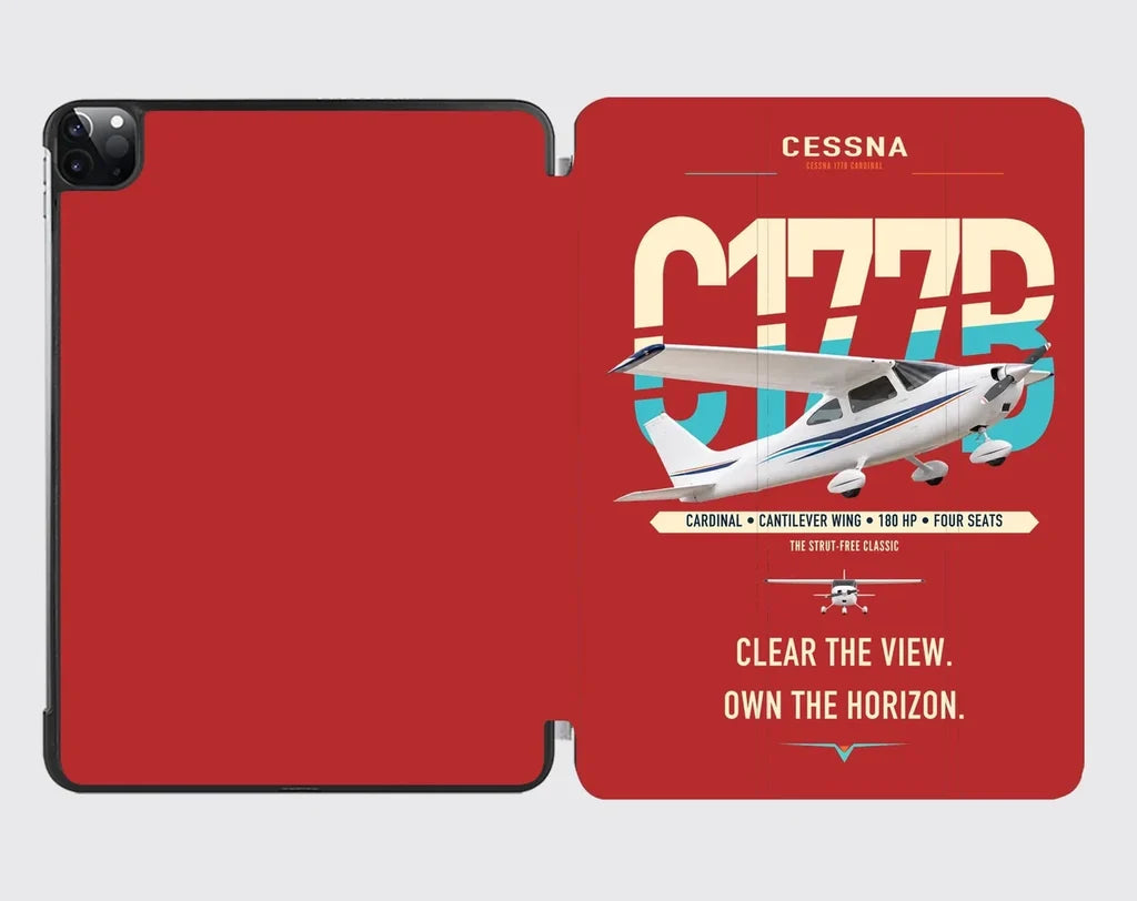 Cessna 177B Cardinal design on red ipad tablet case