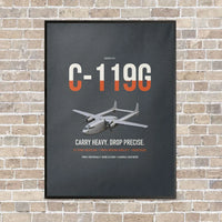 Thumbnail for C-119G Flying Boxcar vertical canvas print - framed - gray background
