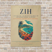 Thumbnail for Ixtapa-Zihuatanejo International Airport ZIH vertical canvas print - no frame - beige background
