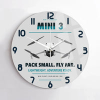 Thumbnail for DJI Mini 3 design on light gray no frame wall clock