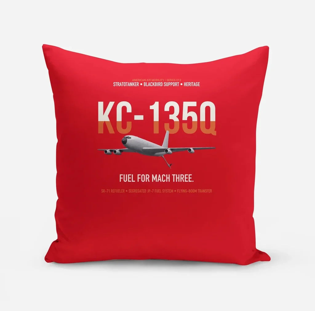KC-135Q Blackbird Tanker design on red pillow