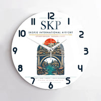 Thumbnail for Skopje International Airport SKP Wall-Clock No-Frame - White