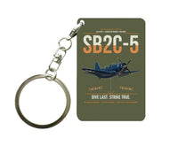 Thumbnail for SB2C-5 Helldiver design on green army designed key chain, double-side print