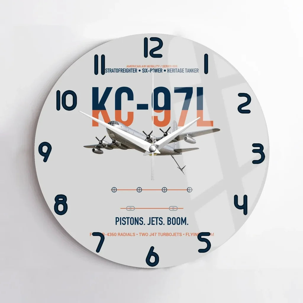 KC-97L STRATOFREIGHTER design on light gray no frame wall clock