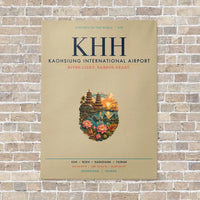 Thumbnail for Kaohsiung International Airport KHH vertical canvas print - no frame - beige background