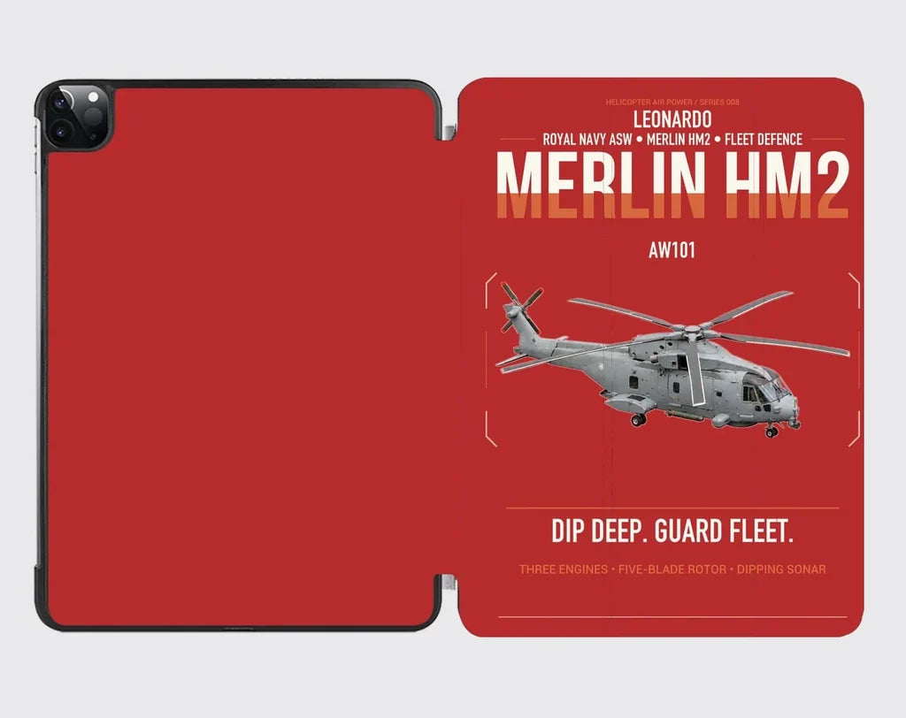 Leonardo AW101 Merlin HM2 design on red ipad tablet case
