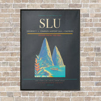 Thumbnail for George F. L. Charles Airport SLU — Castries vertical canvas print - framed - gray background