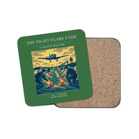Thumbnail for The Night Flare Path - Designed Coasters design on green 1-piece