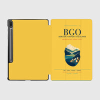 Thumbnail for Bergen Airport Flesland (BGO) design on yellow samsung tablet tablet case