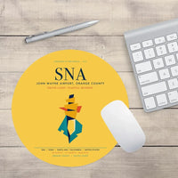 Thumbnail for John Wayne Airport, Orange County (SNA) design on yellow round mouse pad