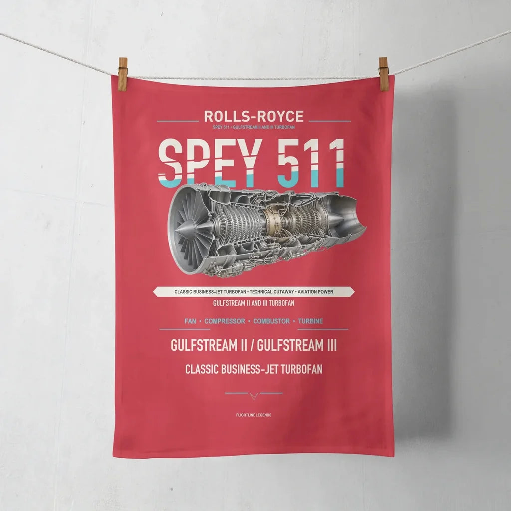 SPEY 511 design on red towel