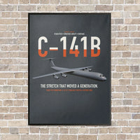 Thumbnail for C-141B Starlifter vertical canvas print - framed - gray background
