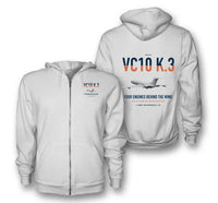 Thumbnail for Vickers VC10 K.3 design on white premium zipped hoodie, double-side print