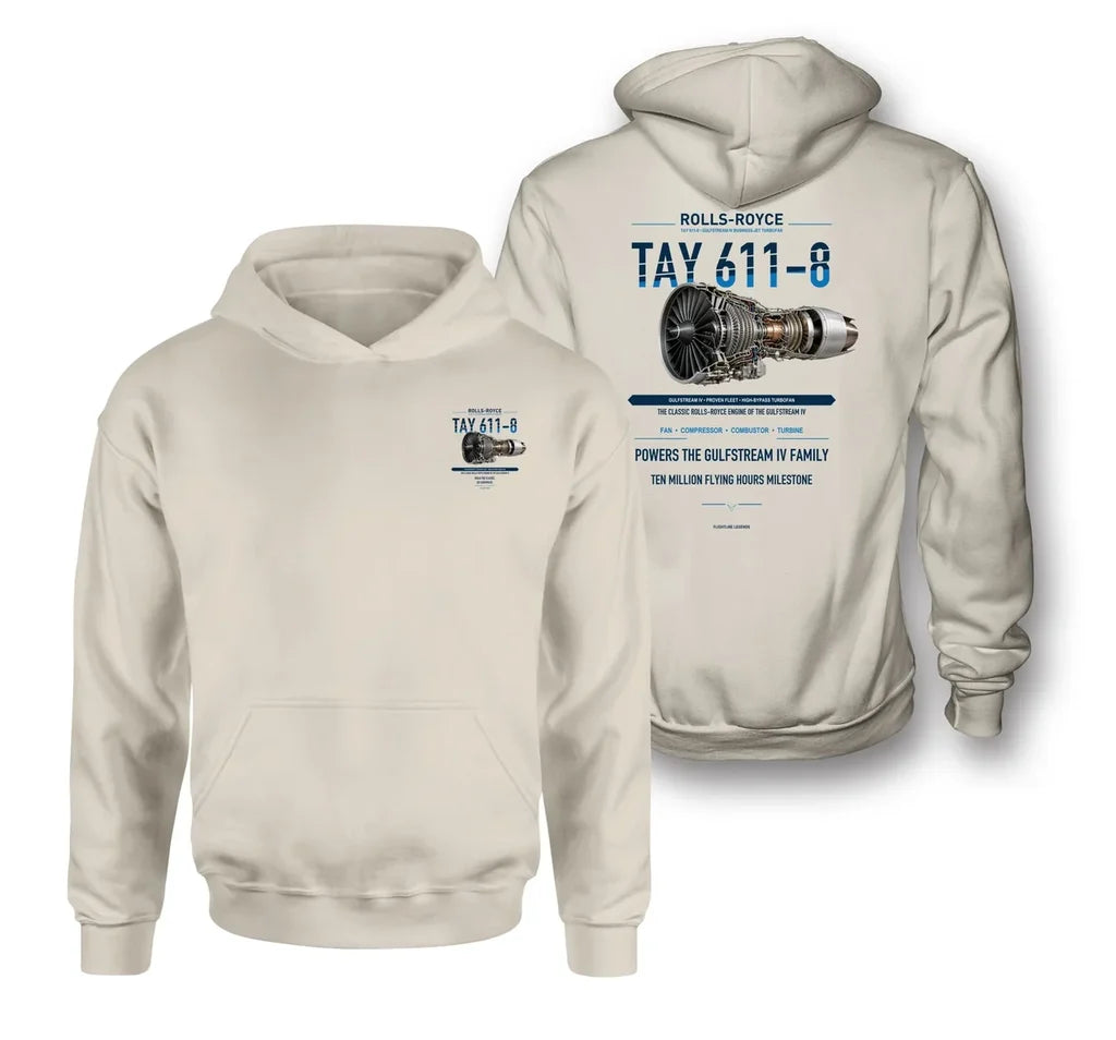 TAY 611-8 design on khaki hoodie