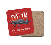 Thumbnail for OA-1K Skyraider II Armed Overwatch design on red 1 piece coaster