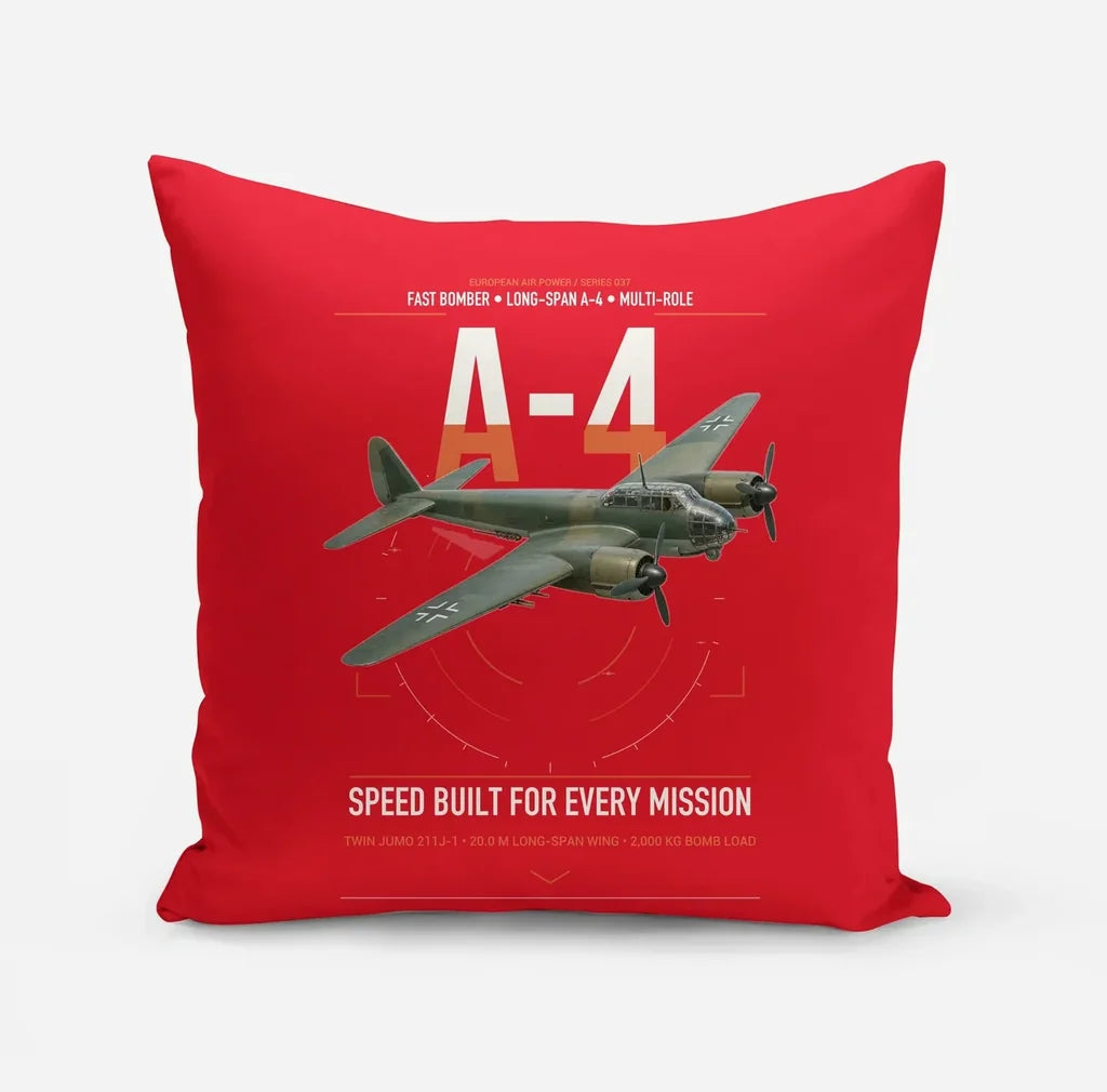 Junkers Ju 88A-4 design on red pillow