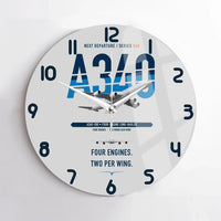 Thumbnail for Airbus A340-500 design on light gray no frame wall clock