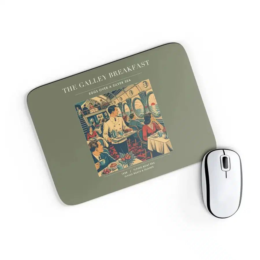 VINTAGE G4184 - The Galley Breakfast - Designed Mouse Pads design on greenarmy rectangle
