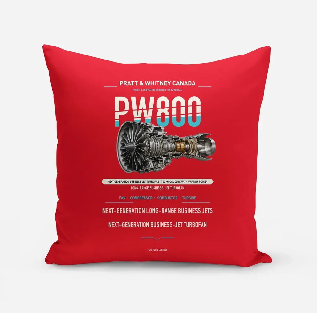 PW800 design on red pillow