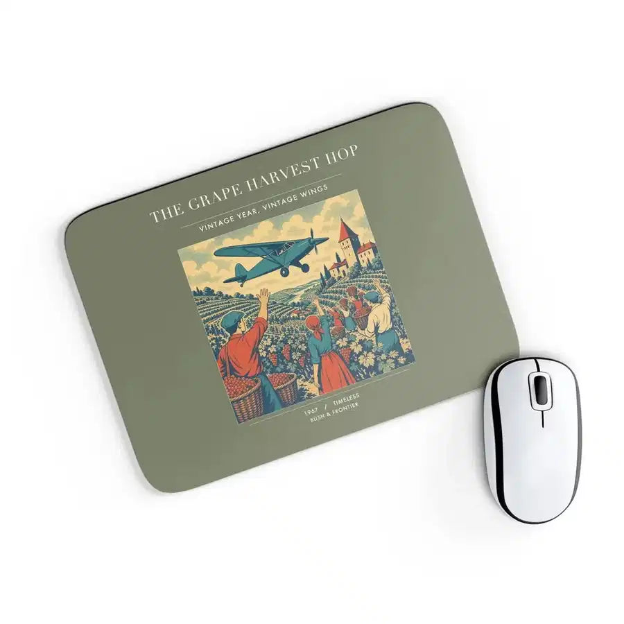 VINTAGE G4445 - The Grape Harvest Hop - Designed Mouse Pads design on greenarmy rectangle