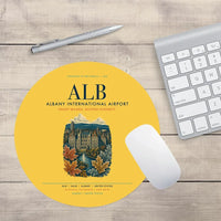 Thumbnail for Albany International Airport (ALB) design on yellow round mouse pad