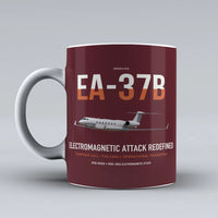 Thumbnail for EA-37B Compass Call design on dark red ceramic mug, double-side print