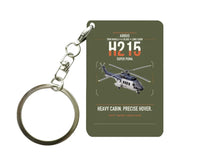 Thumbnail for Airbus H215 design on green army designed key chain, double-side print