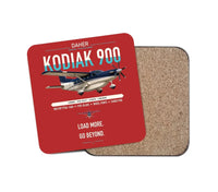 Thumbnail for Daher Kodiak 900 design on red 1 piece coaster