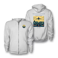 Thumbnail for VINTAGE G4303 - The Runway Light River - Premium Zipped Hoodie design on white