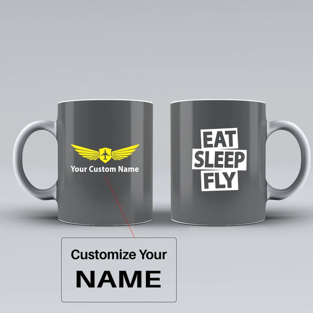 Customisable Eat Sleep Fly Mug - view 7