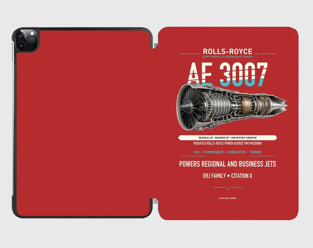 AE 3007 design on red ipad tablet case