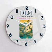 Thumbnail for Dalaman Airport (DLM) design on light gray no frame wall clock