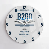 Thumbnail for Beechcraft King Air B200 design on light gray no frame wall clock