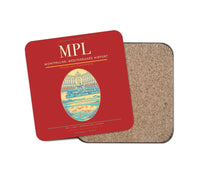 Thumbnail for Montpellier–Méditerranée Airport (MPL) design on red 1 piece coaster