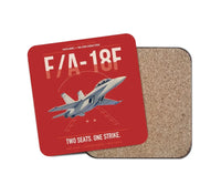 Thumbnail for F-A-18F Super Hornet design on red 1 piece coaster