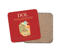 Thumbnail for Deauville – Normandie Airport (DOL) design on red 1 piece coaster