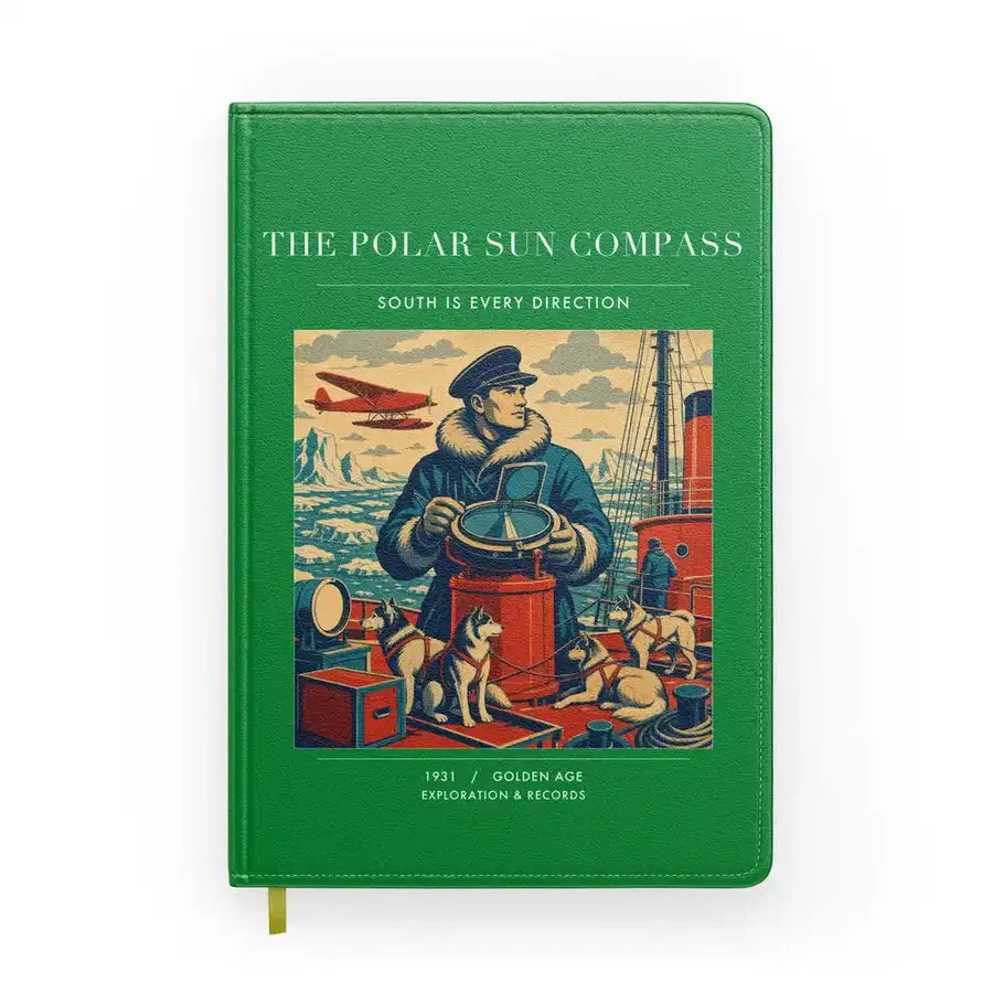 VINTAGE G4204 - The Polar Sun Compass - Designed Notebooks design on green