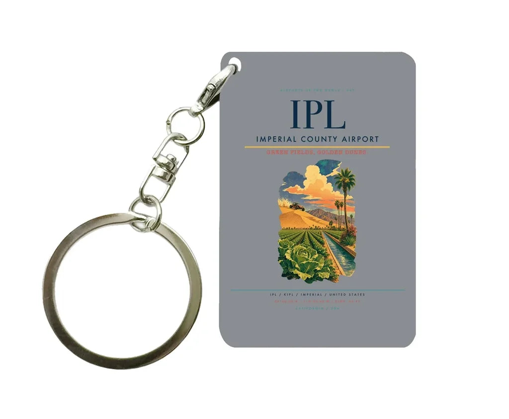 Imperial County Airport (IPL) design on gray key chain