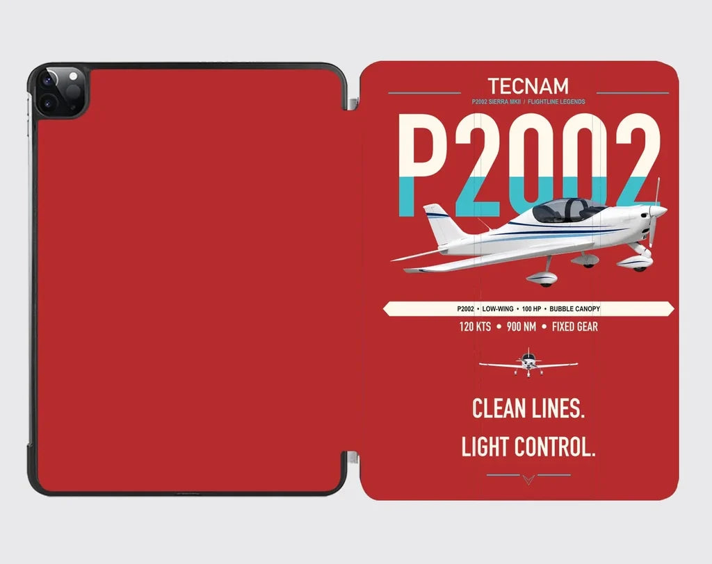 Tecnam P2002 Sierra MkII design on red ipad tablet case