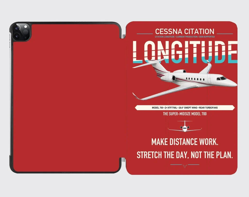 Cessna Citation Longitude design on red ipad tablet case