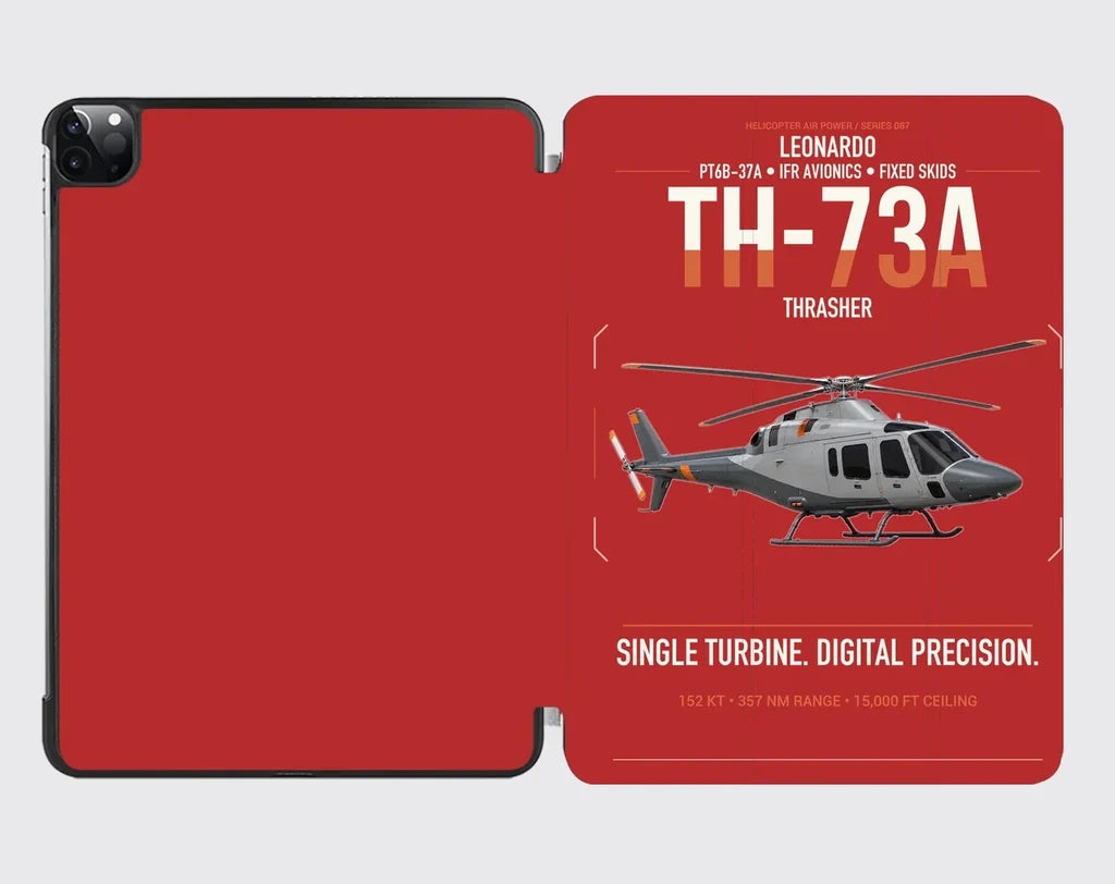 Leonardo TH-73A Thrasher design on red ipad tablet case