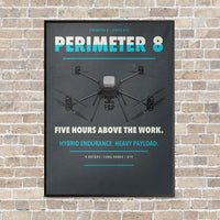 Thumbnail for Skyfront Perimeter 8 vertical canvas print - framed - gray background