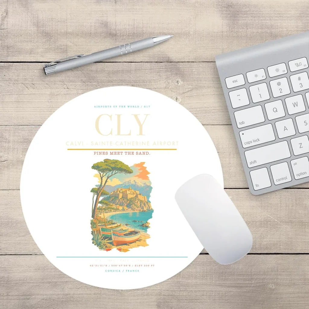 Calvi - Sainte-Catherine Airport CLY Mouse-Pad Round - White